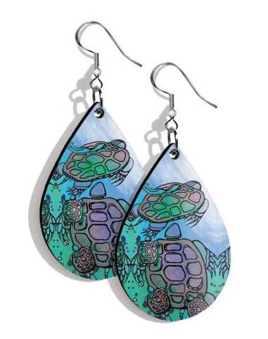 Boucles d'Oreilles - Emporté Sous La Lune Bleu