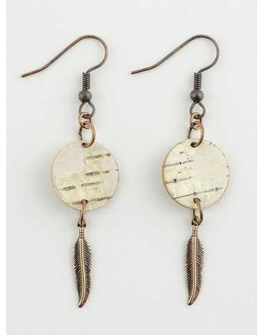 BB8 Boucles d'Oreilles "Écorce de Bouleau"