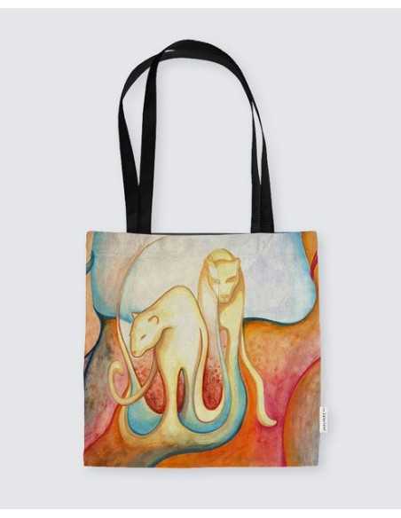 Suede Tote Bag "In Her World"